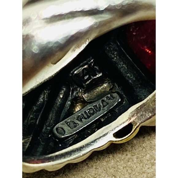 David Yurman Sterling Silver 925 14k 585  Gold & Pink Tourmaline Ring - Picture 3 of 8